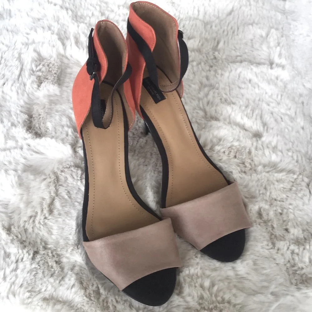 Zara colorblock ankle strap stiletto heels